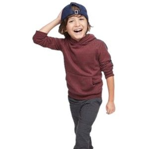 Sonoma Goods For Life Pieced Pullover Hoodie Boys Size 4 Burgundy Cherry Fleece